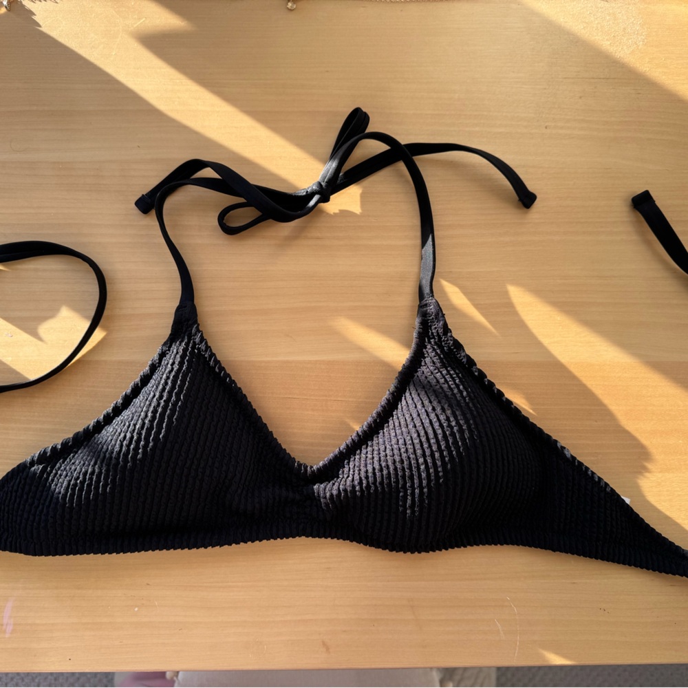 Aerie Black Halter Bikini Top